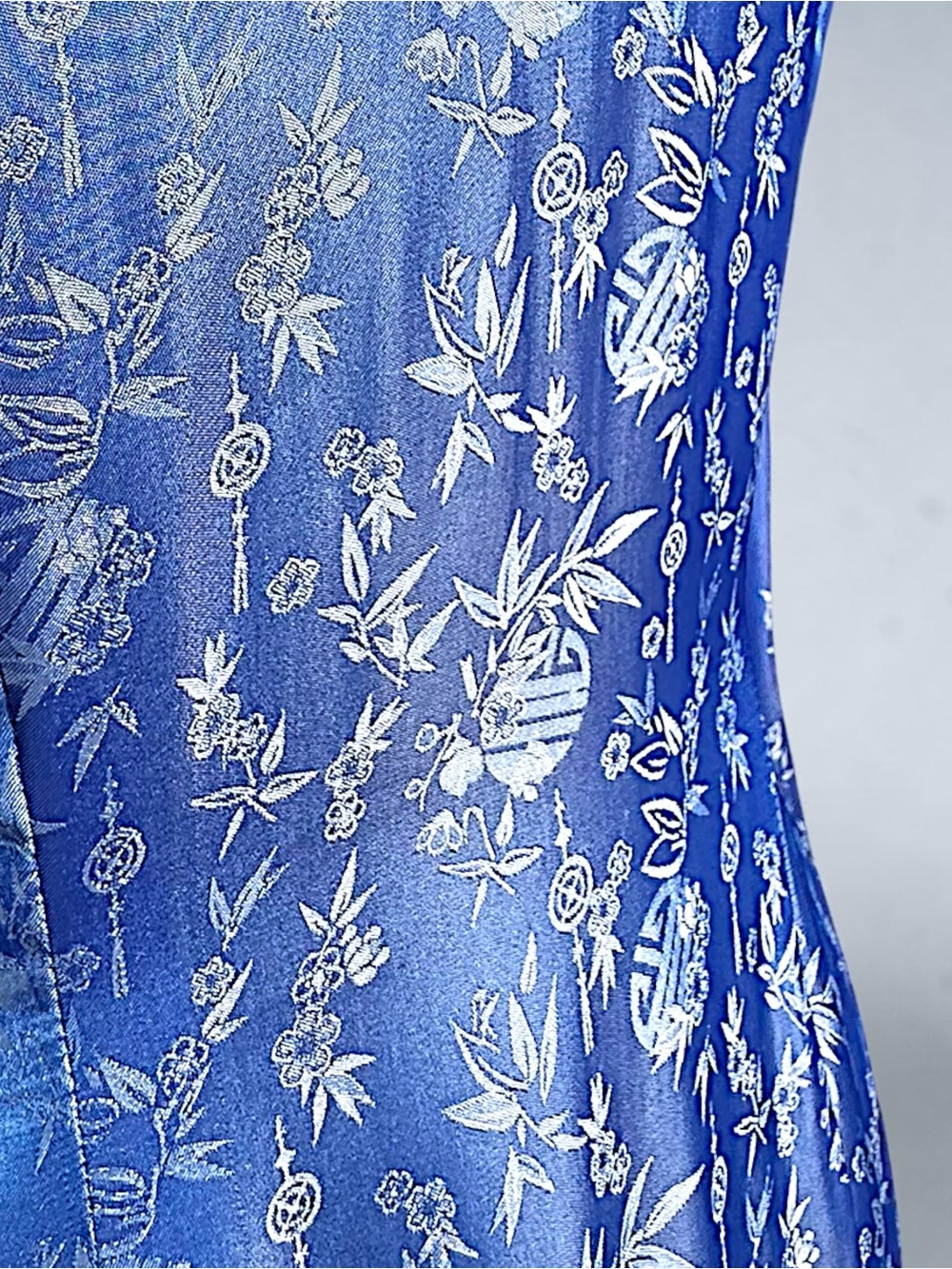 Yaly Couture Genuine Silk Blend Ao Dai Vietnamese Traditional Dress - Blue - Picture 8 of 14